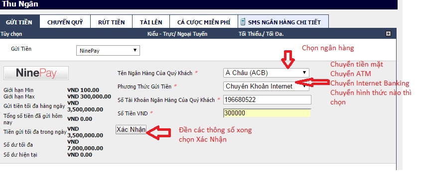 Cách Chuyển Tiền Vào Tài Khoản Cá Cược M88